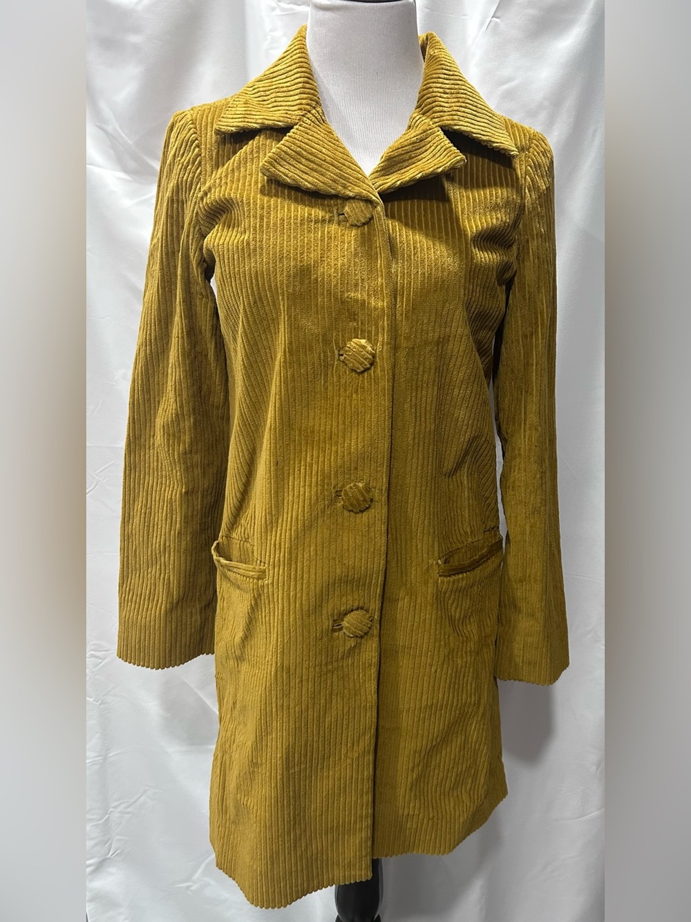 Missoni for Target Yellow Corduroy Trench Coat Jacket Size XS Signature Lining